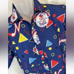 Nashville Sounds Baseball Decades Button Down Top Shirt Adult M SGA Brewers 2000